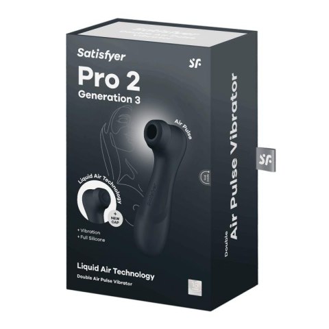 Stymulator Łechtaczki Czarny Pro 2 Generation 3 Satisfyer