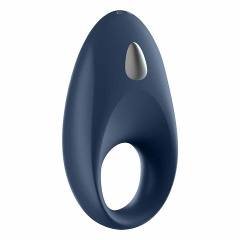 Pierścień Erekcyjny Wibrujący Niebieski Ring Mighty One Black Satisfyer