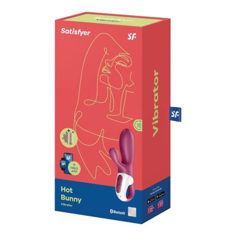 Wibrator Króliczek wiśnia na aplikację Hot Bunny Connect App Satisfyer