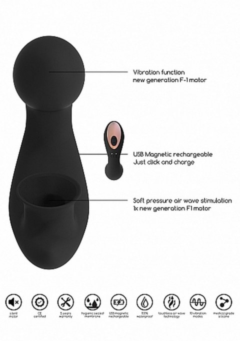 Stymulator Desirable Silikonowy Wodoodporny USB 10 Trybów Punkt G Magnetyczne Ładowanie 60 Minut Pracy Czarny Desirable