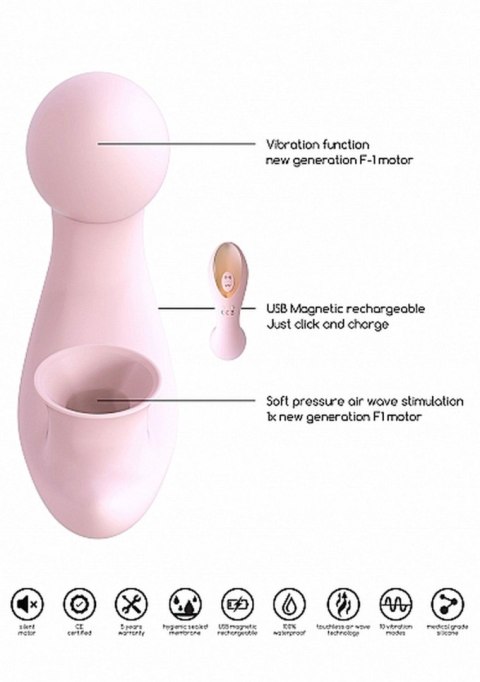 Stymulator Desirable Silikonowy Wodoodporny USB 10 Trybów Punkt G Magnetyczne Ładowanie 60 Minut Różowy Desirable