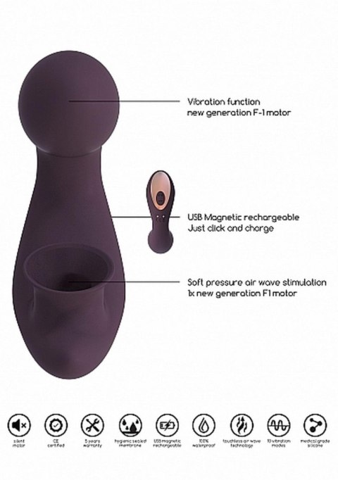 Stymulator Desirable Silikonowy Wodoodporny USB 10 Trybów Punkt G Magnetyczne Ładowanie 60 Minut Pracy Fioletowy Desirable