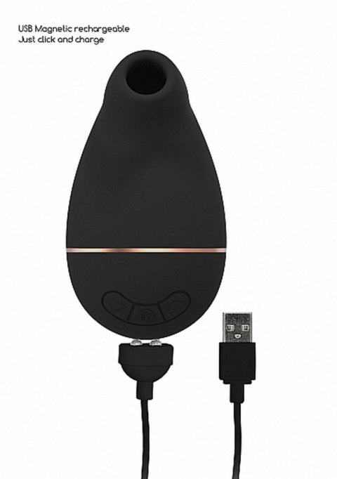 Stymulator Silikonowy Wodoodporny USB Funkcja Ssania 10 Trybów Cicha Praca Czarny -Irresistible