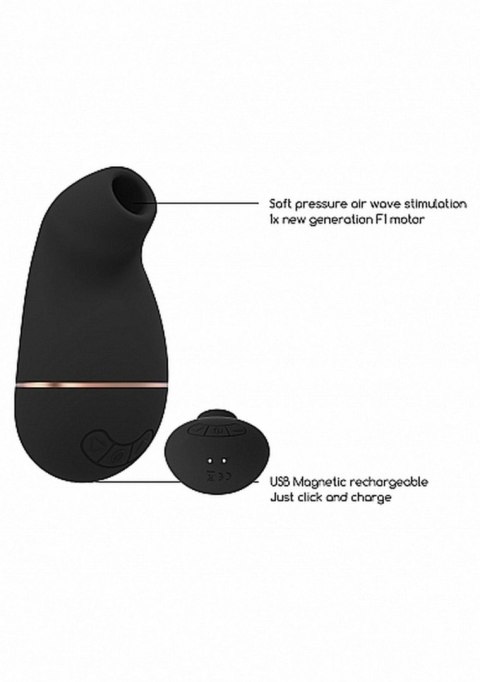 Stymulator Silikonowy Wodoodporny USB Funkcja Ssania 10 Trybów Cicha Praca Czarny -Irresistible