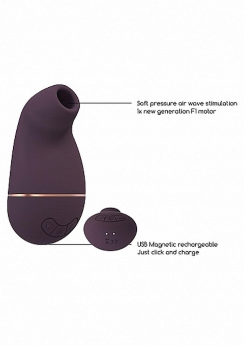 Stymulator Silikonowy Wodoodporny USB Funkcja Ssania 10 Trybów Cicha Praca Fioletowy- Irresistible