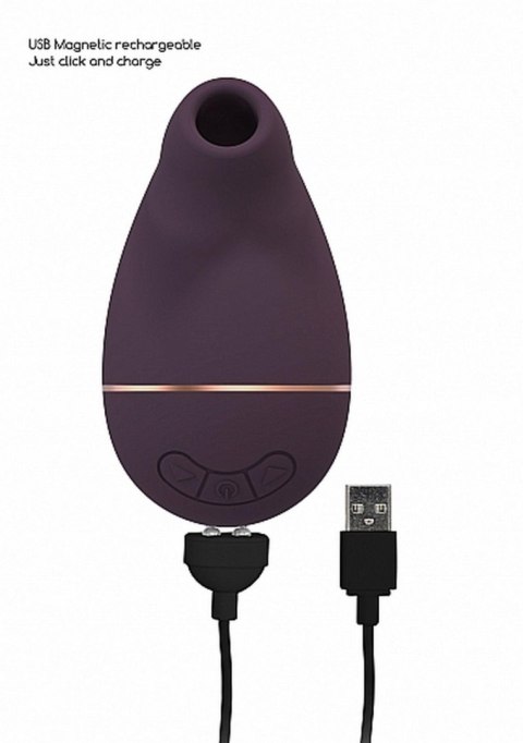 Stymulator Silikonowy Wodoodporny USB Funkcja Ssania 10 Trybów Cicha Praca Fioletowy- Irresistible