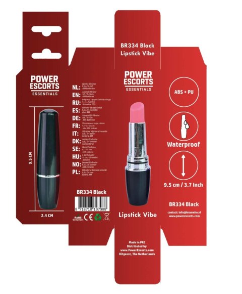 Dyskretny Wibrator Szminka Lipstick Vibe Czerwono-Czarny - Lipstick Vibe