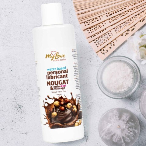Żel Intymny I Do Masażu 2w1 Aroma Series Nougat Nugatowy 300 Ml - MyLove