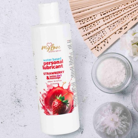 Żel Intymny I Do Masażu 2w1 Aroma Series Strawberry Truskawkowy 300 Ml - MyLove