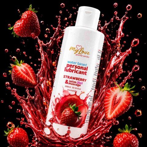 Żel Intymny I Do Masażu 2w1 Aroma Series Strawberry Truskawkowy 300 Ml - MyLove