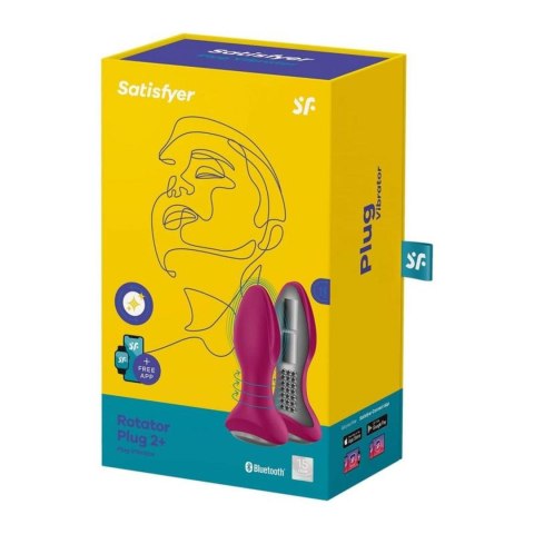 Korek analny wiśnia Rotator Plug 2 Connect App Satisfyer