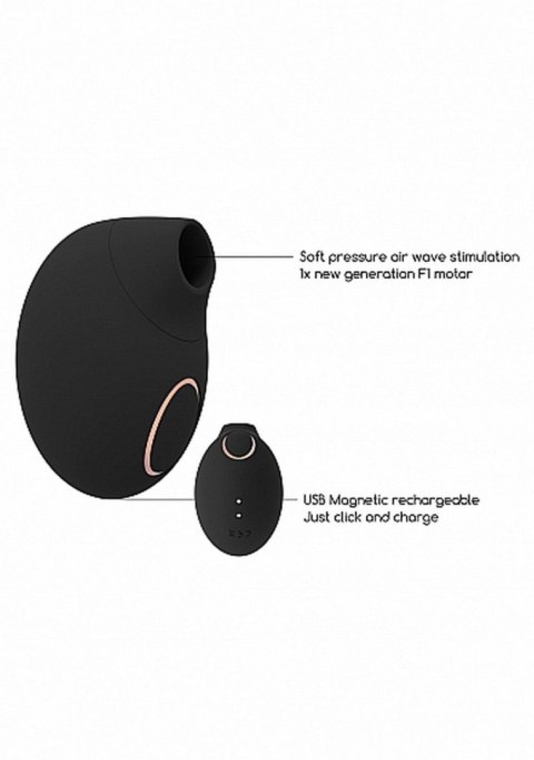 Stymulator Wodoodporny Silikonowy USB 10 Trybów Magnetyczne Ładowanie 60 Minut Pracy Producent , Czarny-Seductive