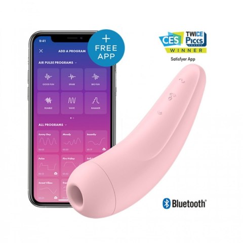 Stymulator Łechtaczki Sterowany Aplikacją pudrowy róż Curvy 2+ Satisfyer