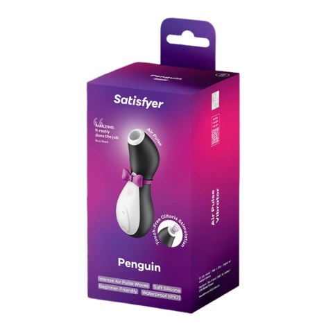 Stymulator Powietrzny z Falami Ciśnienia Penguin Czarny - Satisfyer
