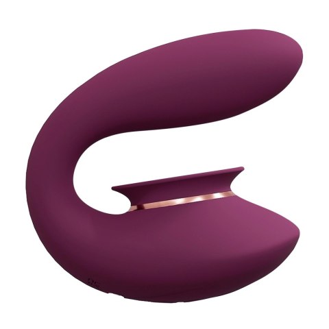 Wibrator z funkcją ssania, ładowany USB – silikonowy – 10 trybów -Bordowy-Twitch 3