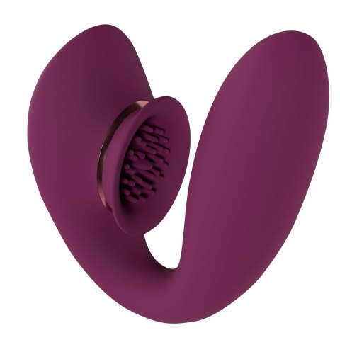 Wibrator z funkcją ssania, ładowany USB – silikonowy – 10 trybów -Bordowy-Twitch 3