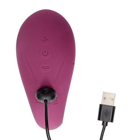 Wibrator z funkcją ssania, ładowany USB – silikonowy – 10 trybów -Bordowy-Twitch 3