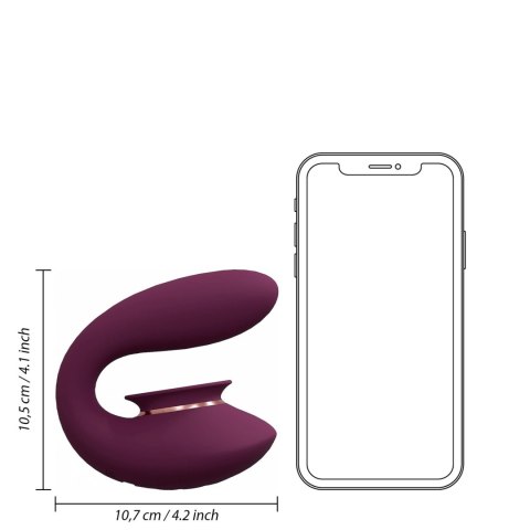 Wibrator z funkcją ssania, ładowany USB – silikonowy – 10 trybów -Bordowy-Twitch 3
