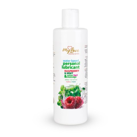 Żel Intymny I Do Masażu 2w1 Aroma Series Raspberry & Mint Malina I Mięta 300 Ml - MyLove
