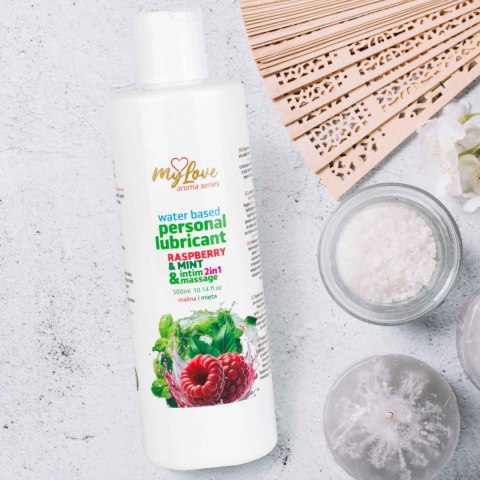 Żel Intymny I Do Masażu 2w1 Aroma Series Raspberry & Mint Malina I Mięta 300 Ml - MyLove