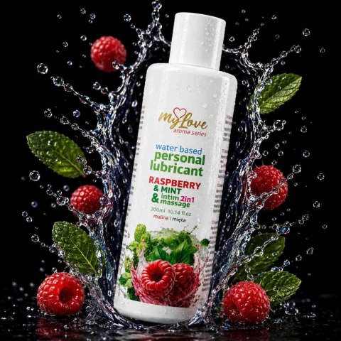Żel Intymny I Do Masażu 2w1 Aroma Series Raspberry & Mint Malina I Mięta 300 Ml - MyLove