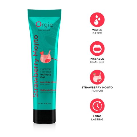 Lubrykant smakowy truskawkowe mojito Lube Tube Cocktail Strawberry Mojito 100ml ORGIE