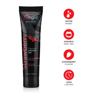 Lubrykant wodny truskawka Flavored Intimate Gel Strawberry 100ml ORGIE