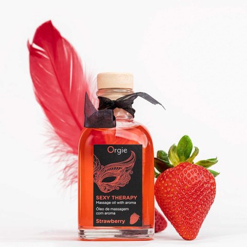 Zestaw do masażu truskawka LIPS MASSAGE KIT STRAWBERRY 100ml ORGIE