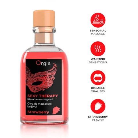 Zestaw do masażu truskawka LIPS MASSAGE KIT STRAWBERRY 100ml ORGIE