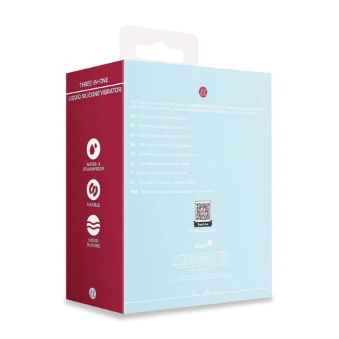 Three-In-One Liquid Silicone Vibrator - Breezy Blue