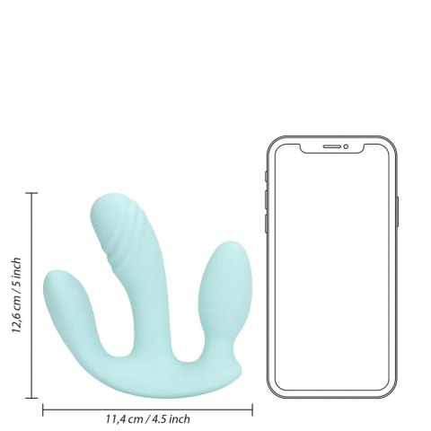 Three-In-One Liquid Silicone Vibrator - Breezy Blue