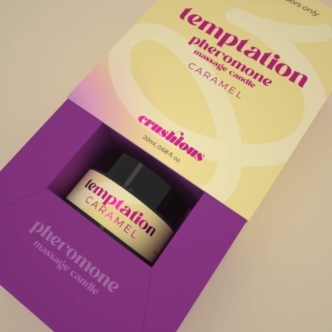 CRUSHIOUS TEMPTATION MASSAGE CANDLE WITH PHEROMONES AND TOFFEE CARAMEL AROMA 20ML