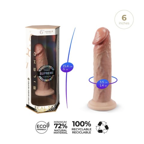 Dildo realistyczne termoaktywne naturalne 15.4cm Premium Real Skin Model 2 CNEX