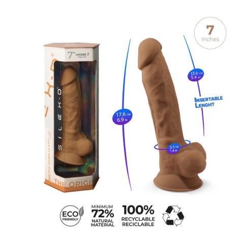 Dildo silikonowe karmelowe 17.7cm Model 1