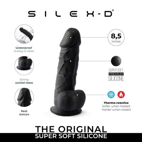 Dildo silikonowe z przyssawką czarny 20.5cm Model 4 Silexd