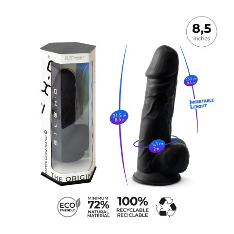 Dildo silikonowe z przyssawką czarny 20.5cm Model 4 Silexd