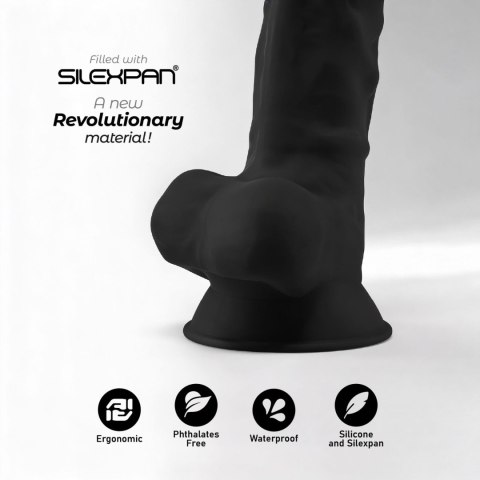 Dildo silikonowe z przyssawką czarny 20cm Model 1 Silexd