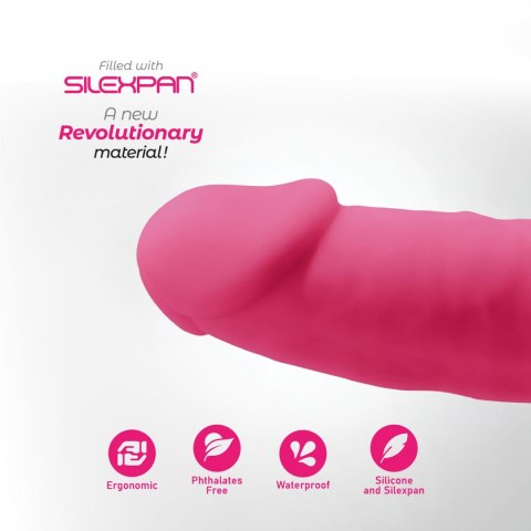 Dildo silikonowe z przyssawką fuksja 15.4cm Model 2 Silexd