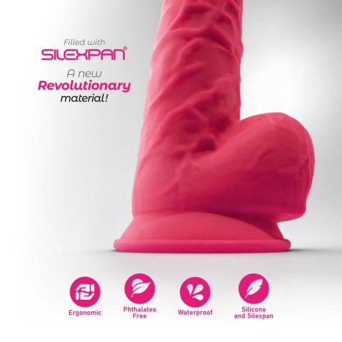 Dildo silikonowe z przyssawką fuksja 20.5cm Model 4 Silexd