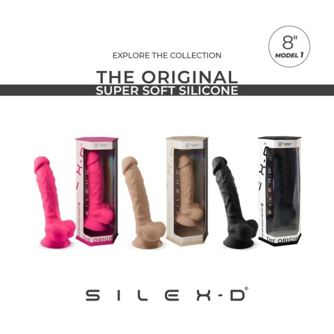 Dildo silikonowe z przyssawką fuksja 20cm Model 1 Silexd