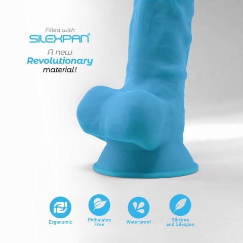 Dildo silikonowe z przyssawką niebieski 17.8cm Model 1 Silexd
