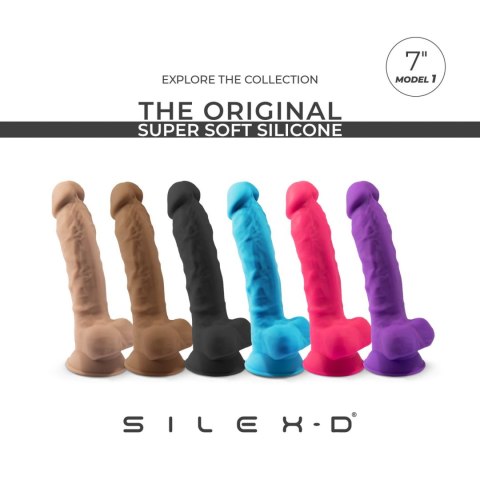 Dildo silikonowe z przyssawką niebieski 17.8cm Model 1 Silexd