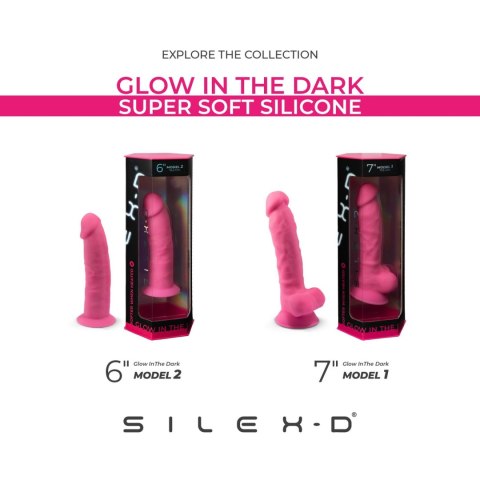 Dildo termiczne świecące w ciemności różowe 16cm Model 2 Silexd CNEX
