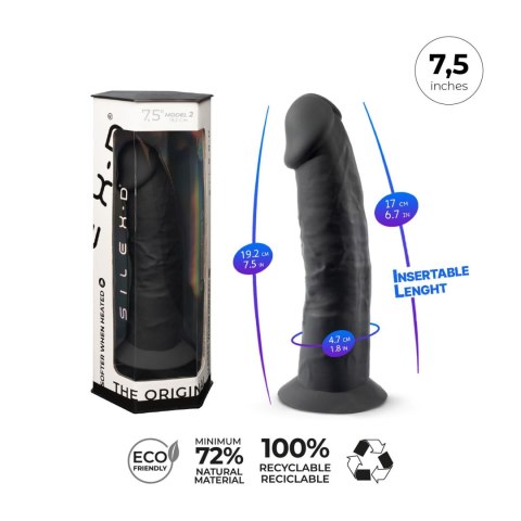 Dildo z przyssawką czarne 19cm S.D Model 2