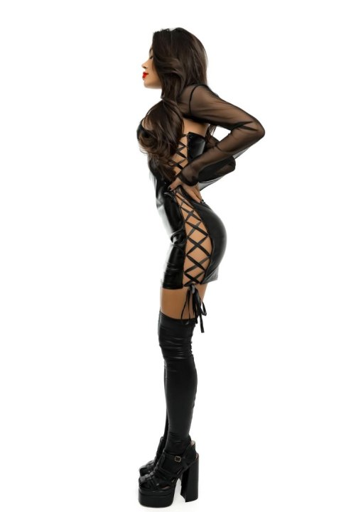 GLOSSY SELENA, dress, wetlook, black, XL