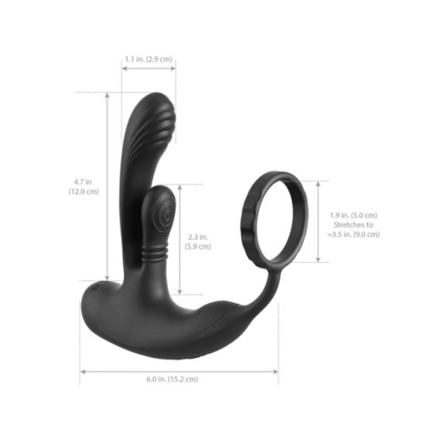 Masażer prostaty Ass-Gasm IntiMotion Black Anal Fantasy Elite Pipedream
