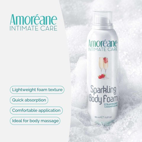 Pianka Do Masażu Truskawkowa Sparkling Body Foam Strawberry 150ml AMOREANE