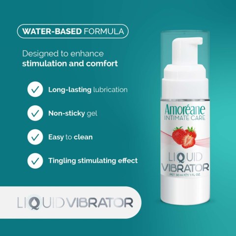 Wibrator w płynie truskawka AmoreaneMed Liquid Vibrator Strawberry 30ml