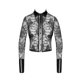Koszula F377 Noirelle Lace Button-up Shirt L Noir Handmade Noir Handmade