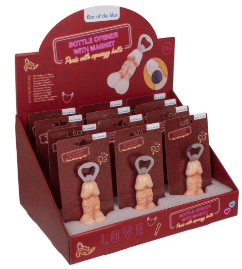 Otwieracz do Butelek Penis z Magnesem i Miękkimi Jądrami Antystresowymi